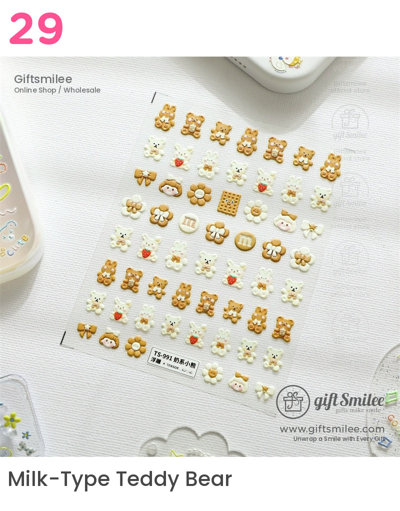 Puffy 3D Embossed Vinyl Pastel Cute Icons Puffy Stickers | KS-SA-4280