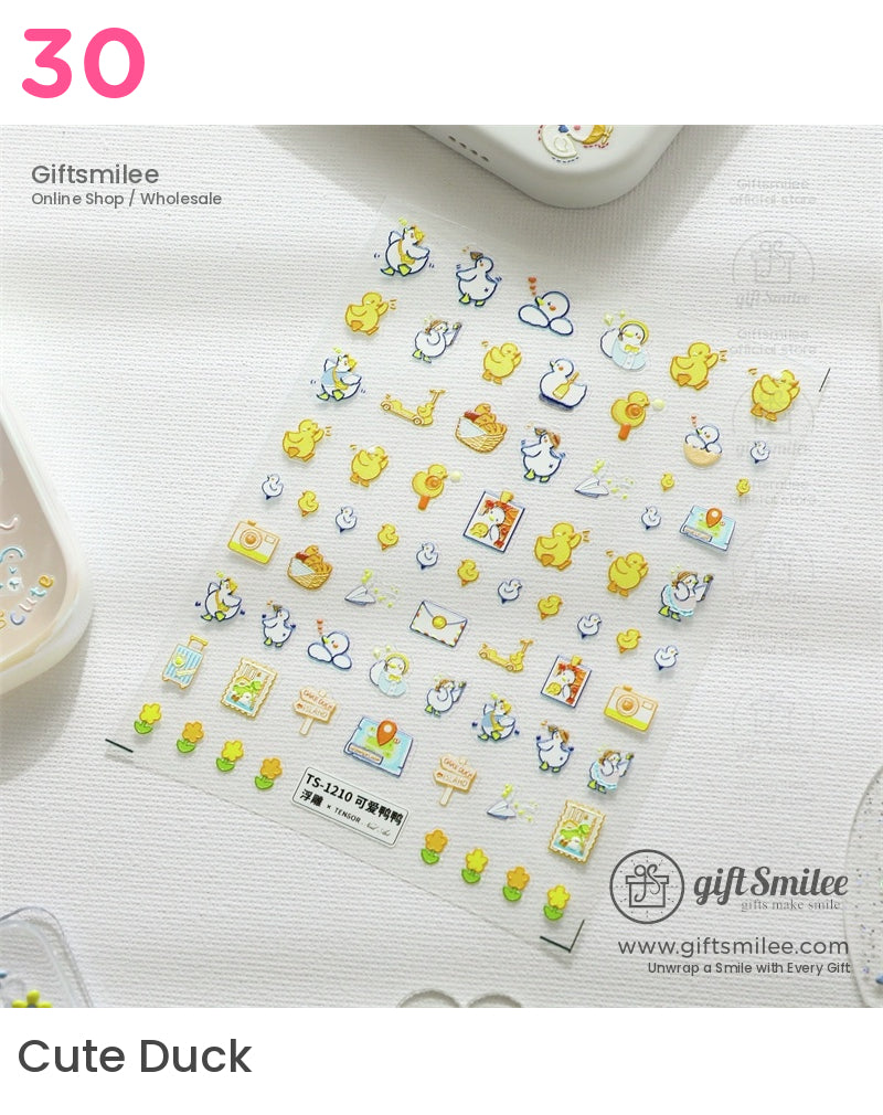 Puffy 3D Embossed Vinyl Pastel Cute Icons Puffy Stickers | KS-SA-4280