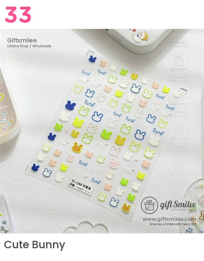 Puffy 3D Embossed Vinyl Pastel Cute Icons Puffy Stickers | KS-SA-4280