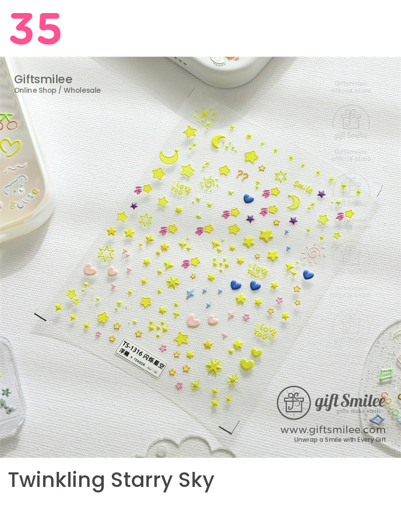 Puffy 3D Embossed Vinyl Pastel Cute Icons Puffy Stickers | KS-SA-4280