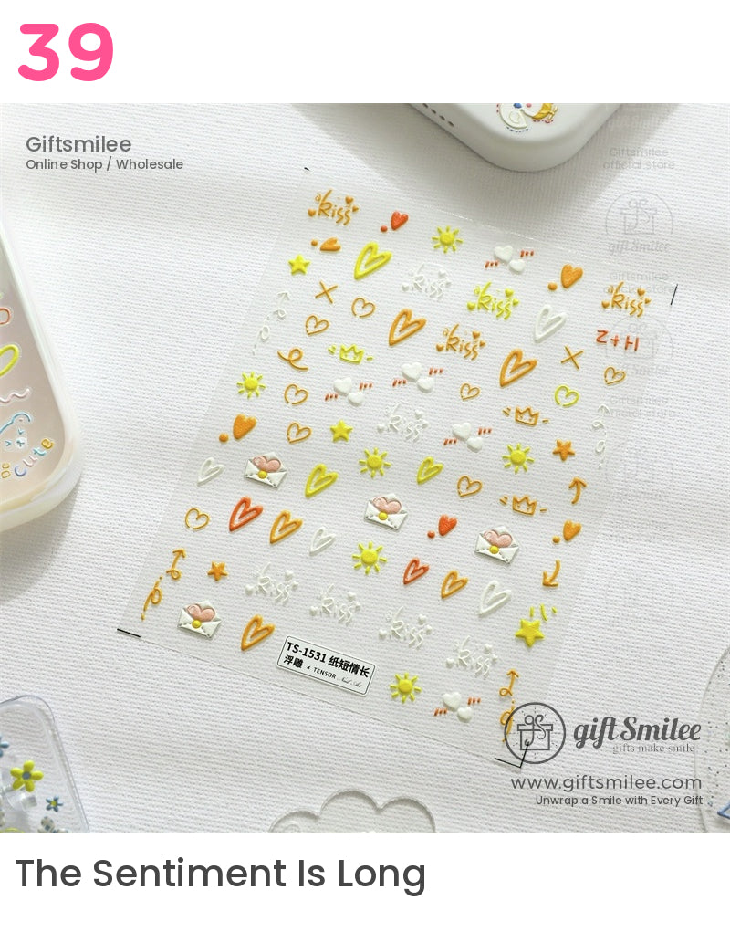 Puffy 3D Embossed Vinyl Pastel Cute Icons Puffy Stickers | KS-SA-4280