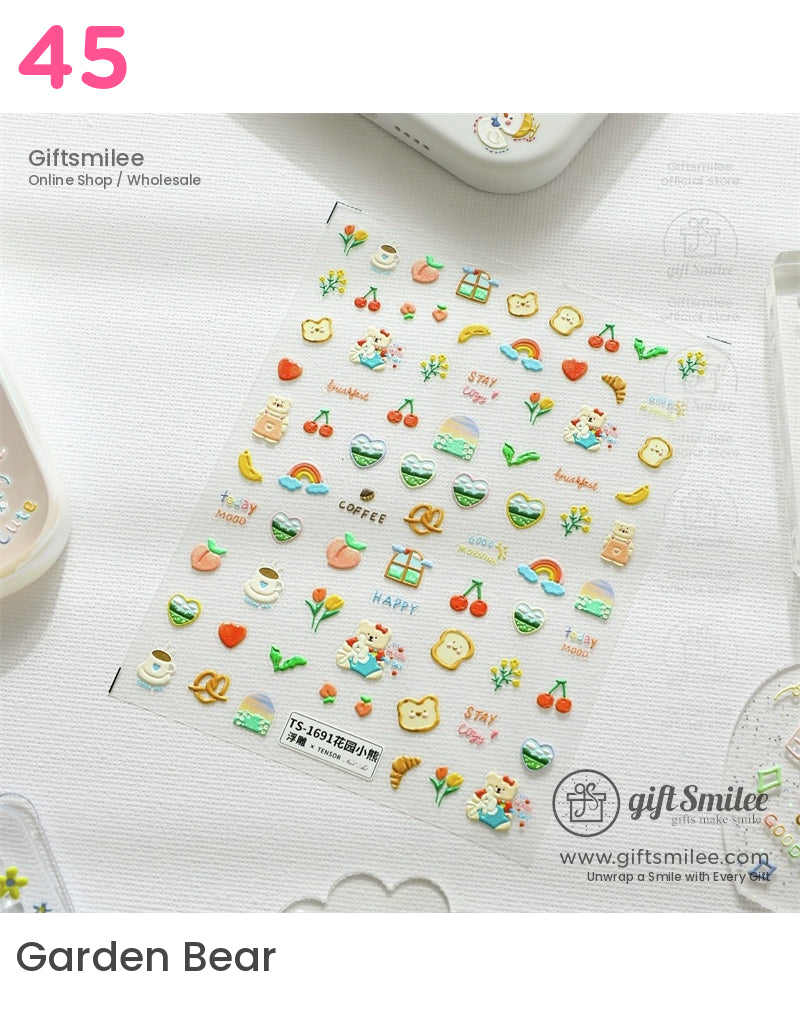 Puffy 3D Embossed Vinyl Pastel Cute Icons Puffy Stickers | KS-SA-4280