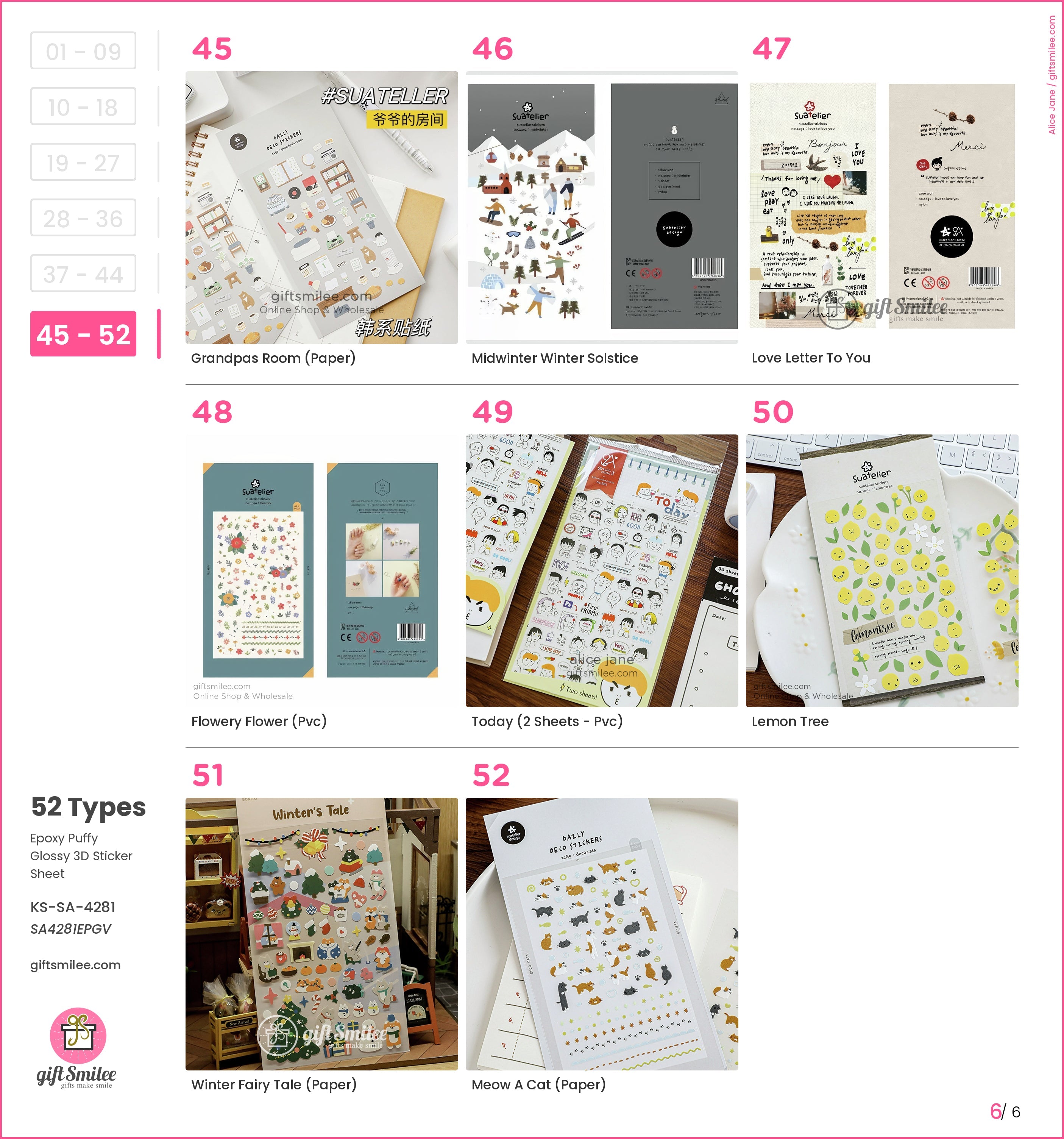 Epoxy Puffy Glossy 3D Sticker Sheet | KS-SA-4281