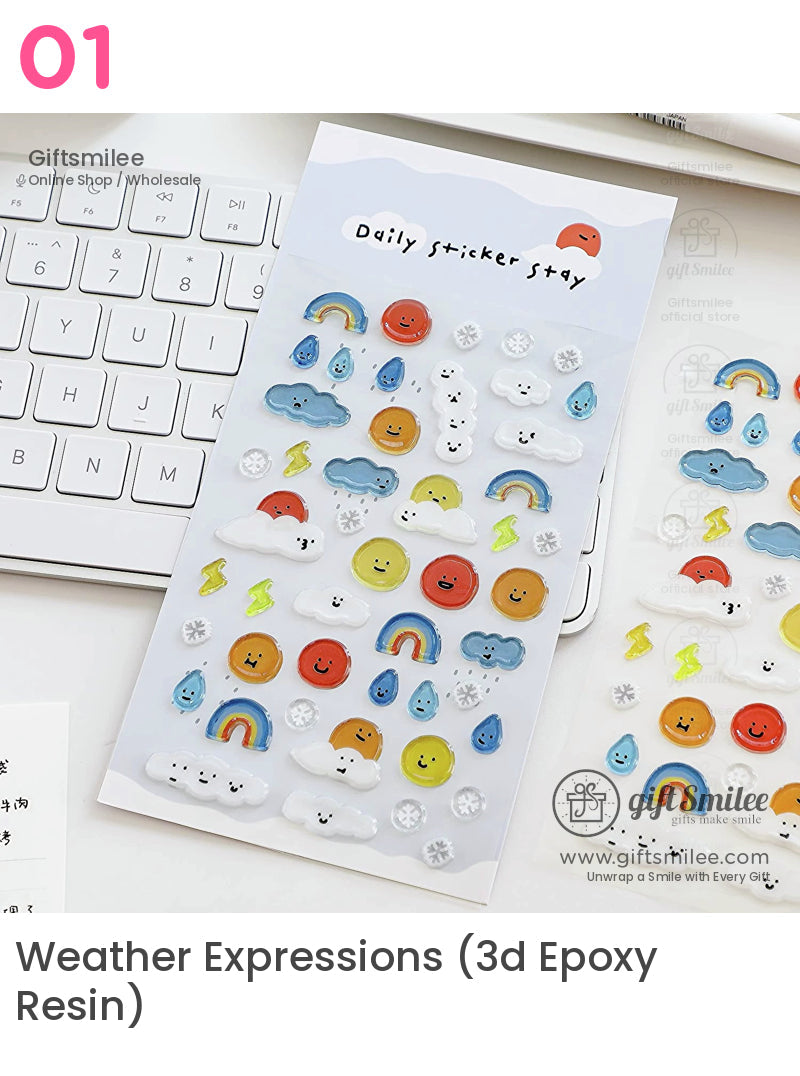 Epoxy Puffy Glossy 3D Sticker Sheet | KS-SA-4281