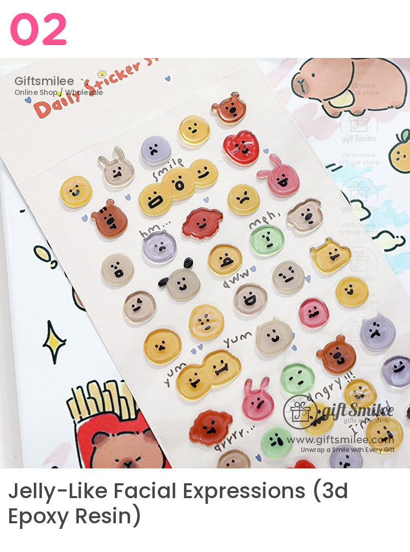 Epoxy Puffy Glossy 3D Sticker Sheet | KS-SA-4281