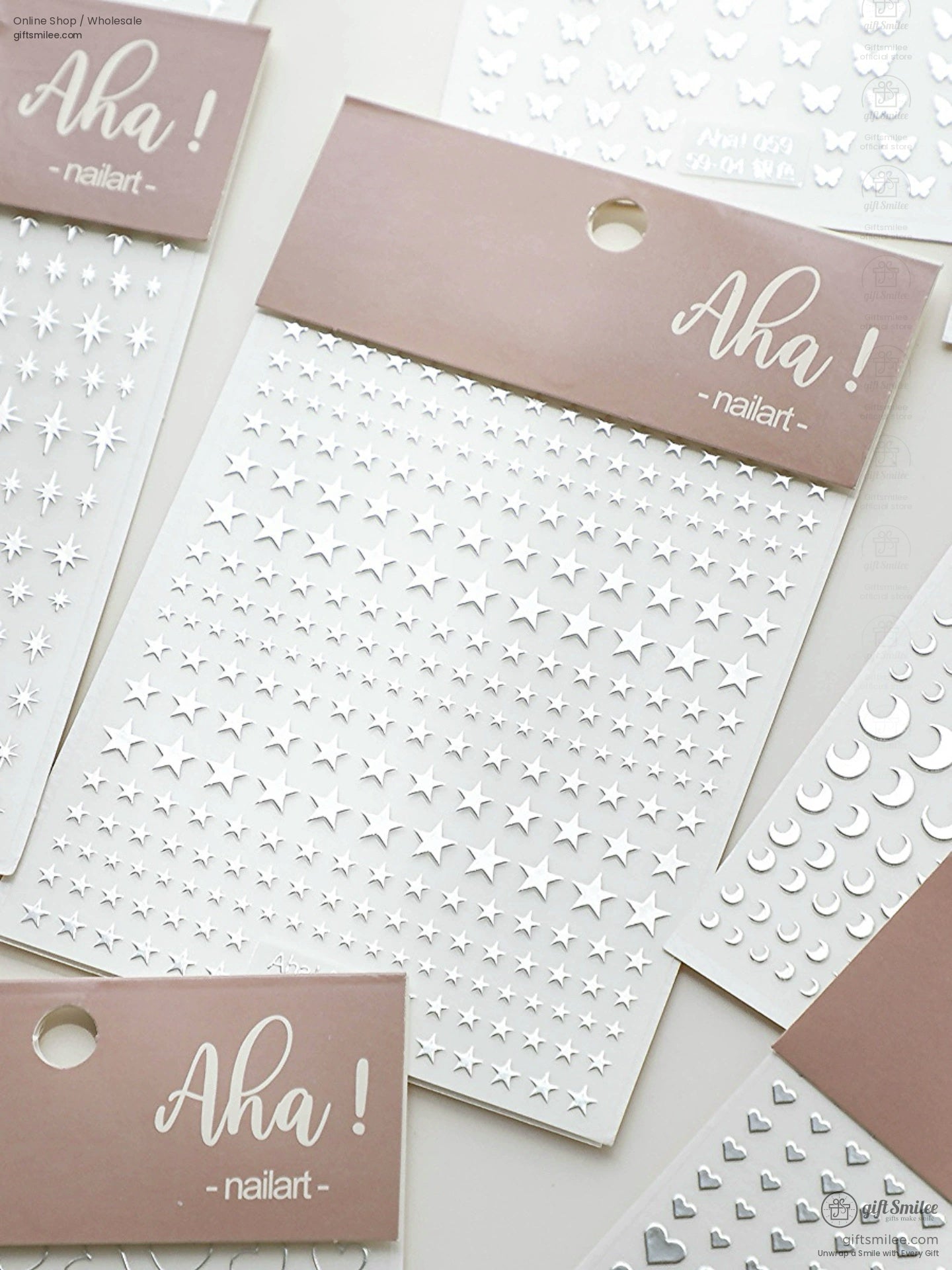 Mirror-Finish Silver Foil Micro Icons Decorative Stickers | KS-SA-4282