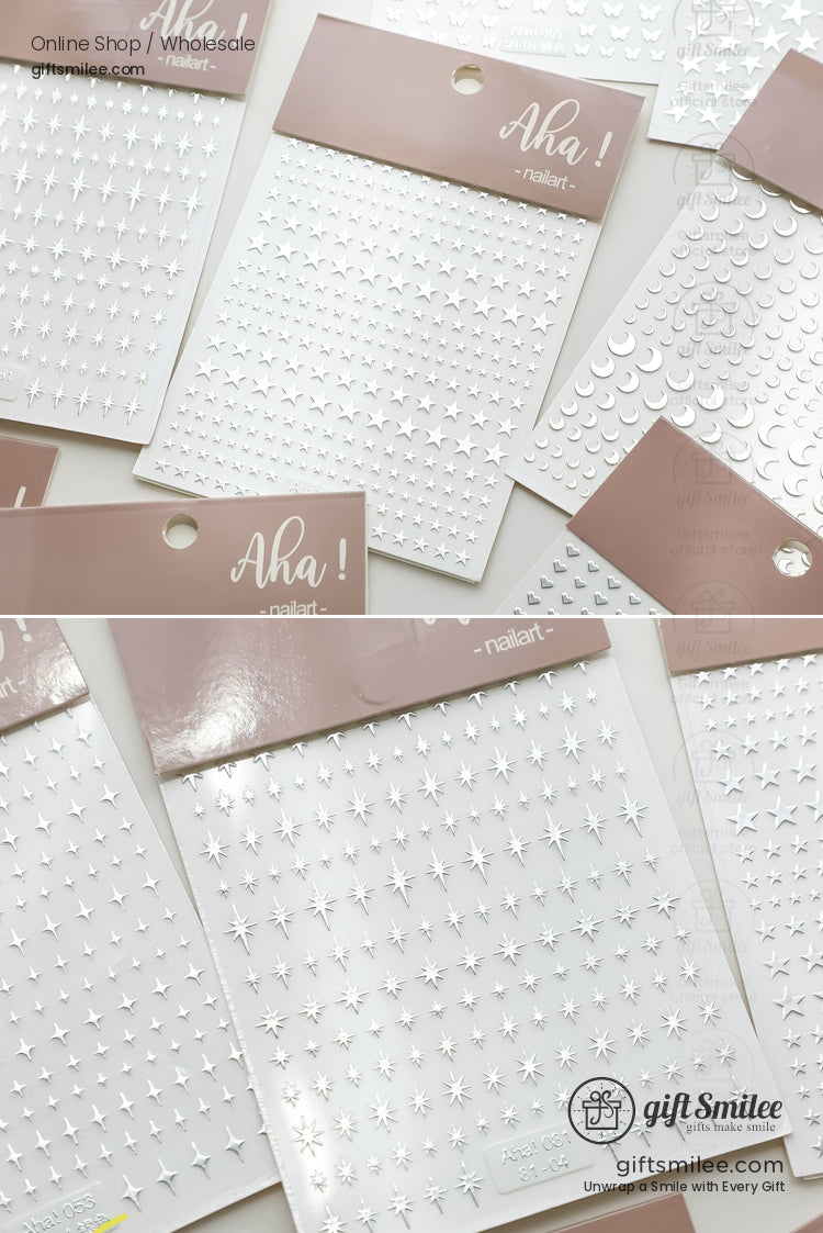 Mirror-Finish Silver Foil Micro Icons Decorative Stickers | KS-SA-4282