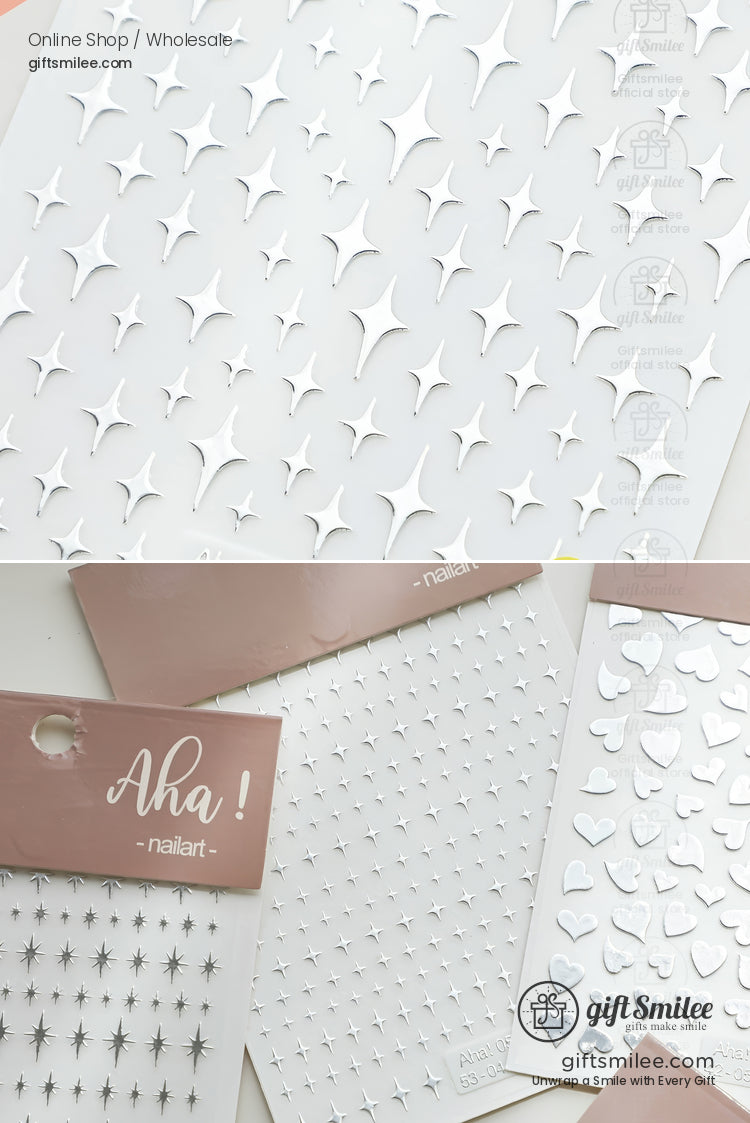 Mirror-Finish Silver Foil Micro Icons Decorative Stickers | KS-SA-4282