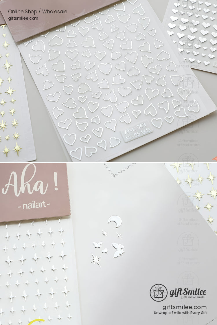 Mirror-Finish Silver Foil Micro Icons Decorative Stickers | KS-SA-4282