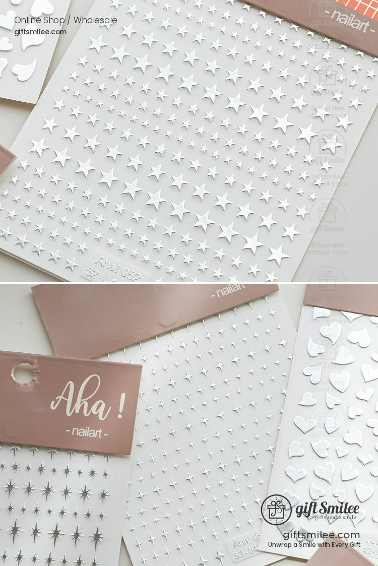 Mirror-Finish Silver Foil Micro Icons Decorative Stickers | KS-SA-4282
