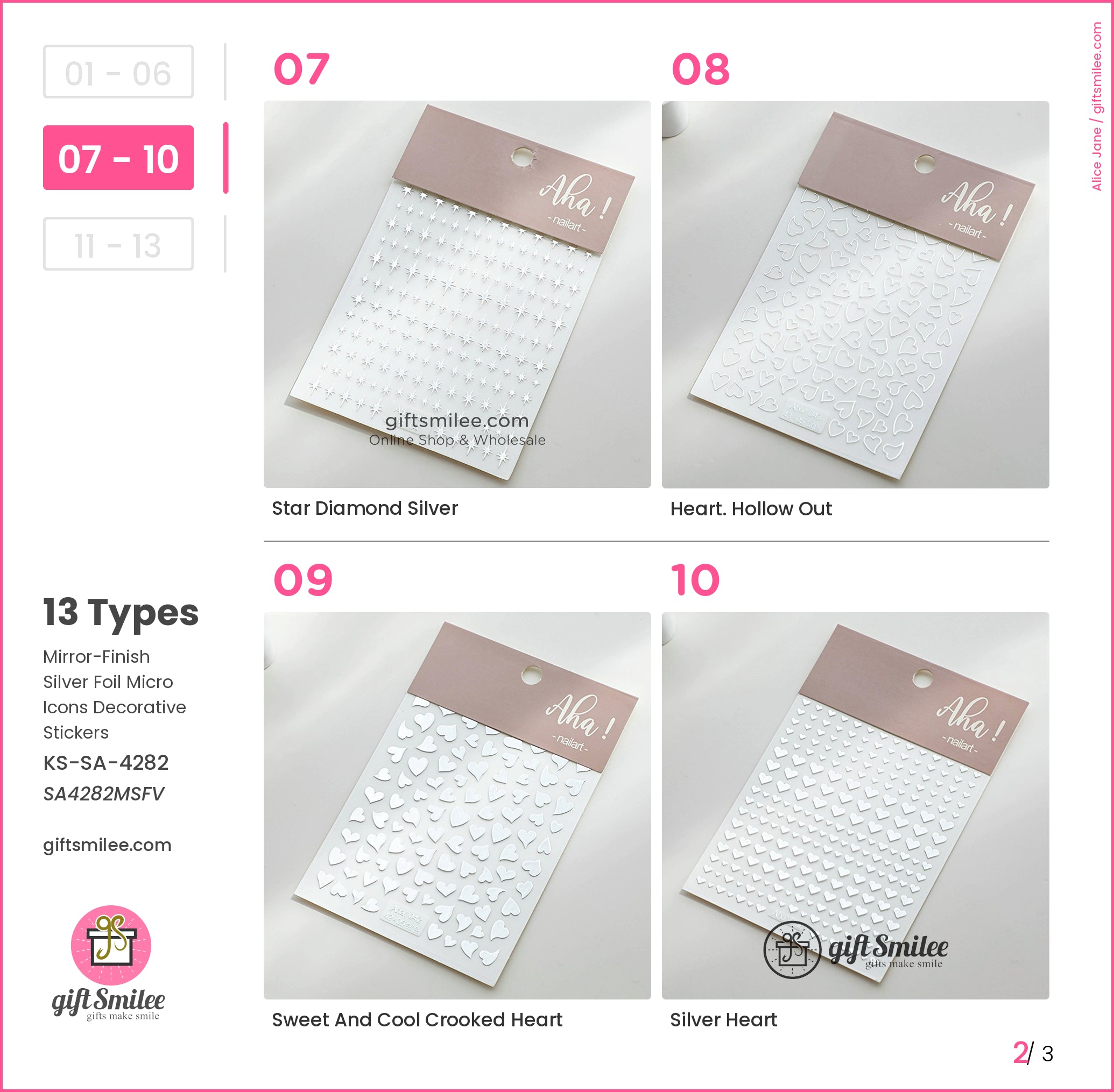 Mirror-Finish Silver Foil Micro Icons Decorative Stickers | KS-SA-4282