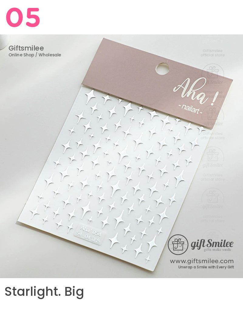 Mirror-Finish Silver Foil Micro Icons Decorative Stickers | KS-SA-4282
