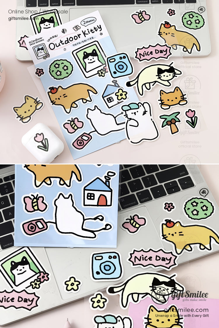 Synthetic Paper Die-Cut Matte Finish 2 Sheets Decorative Stickers | KS-SA-4285