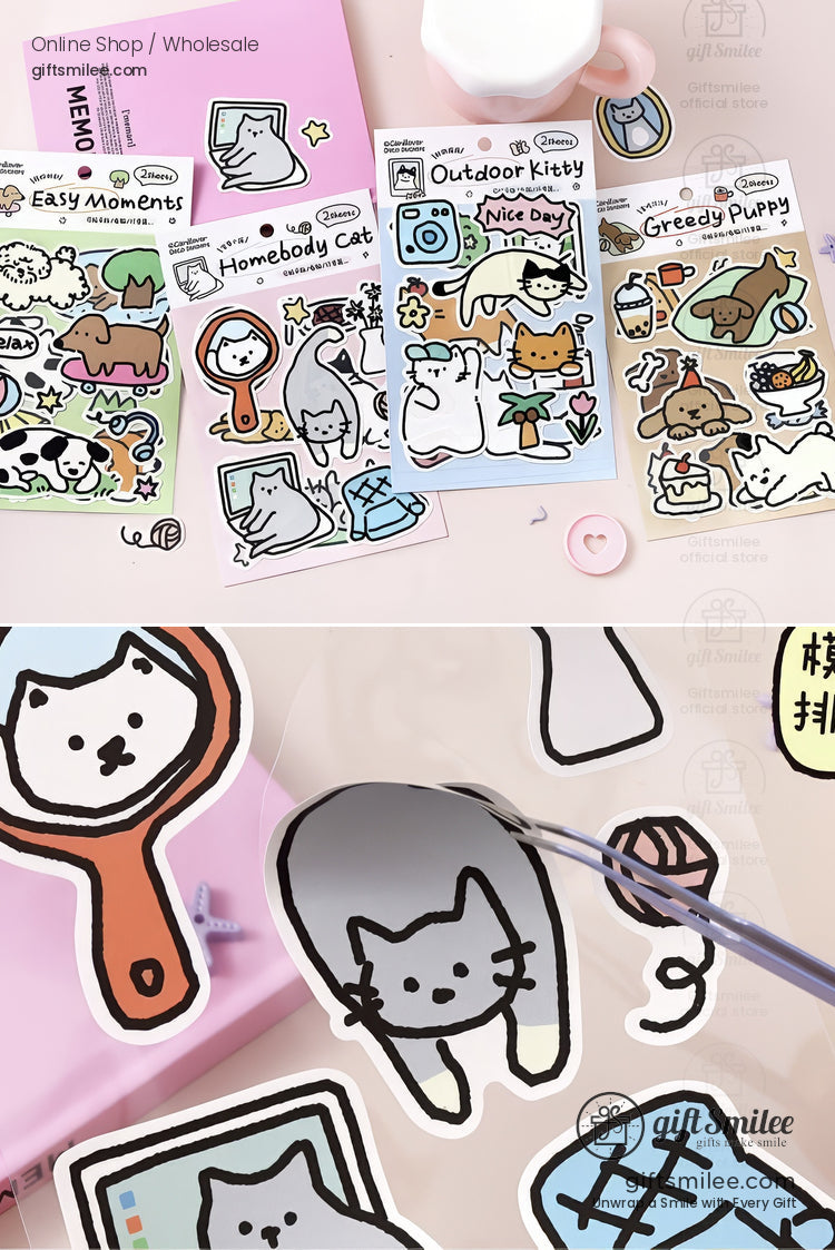 Synthetic Paper Die-Cut Matte Finish 2 Sheets Decorative Stickers | KS-SA-4285