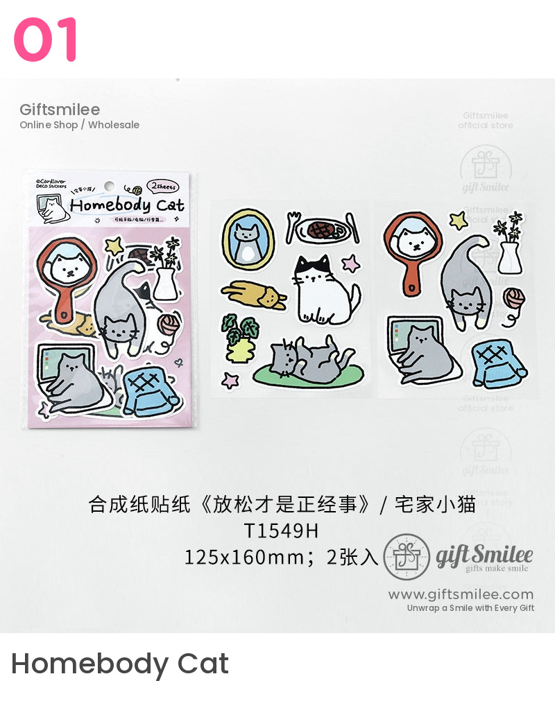 Synthetic Paper Die-Cut Matte Finish 2 Sheets Decorative Stickers | KS-SA-4285