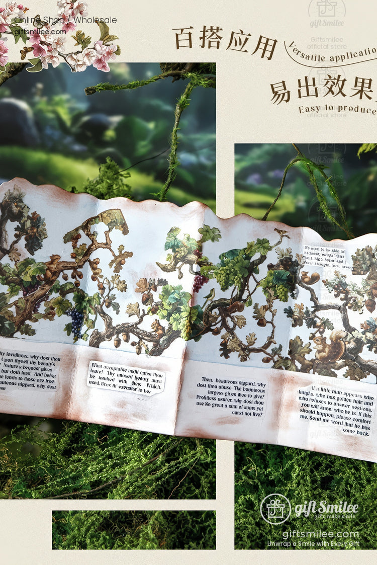 Vintage Four-Season Branch Die-Cut Decorative Stickers | KS-SA-4286