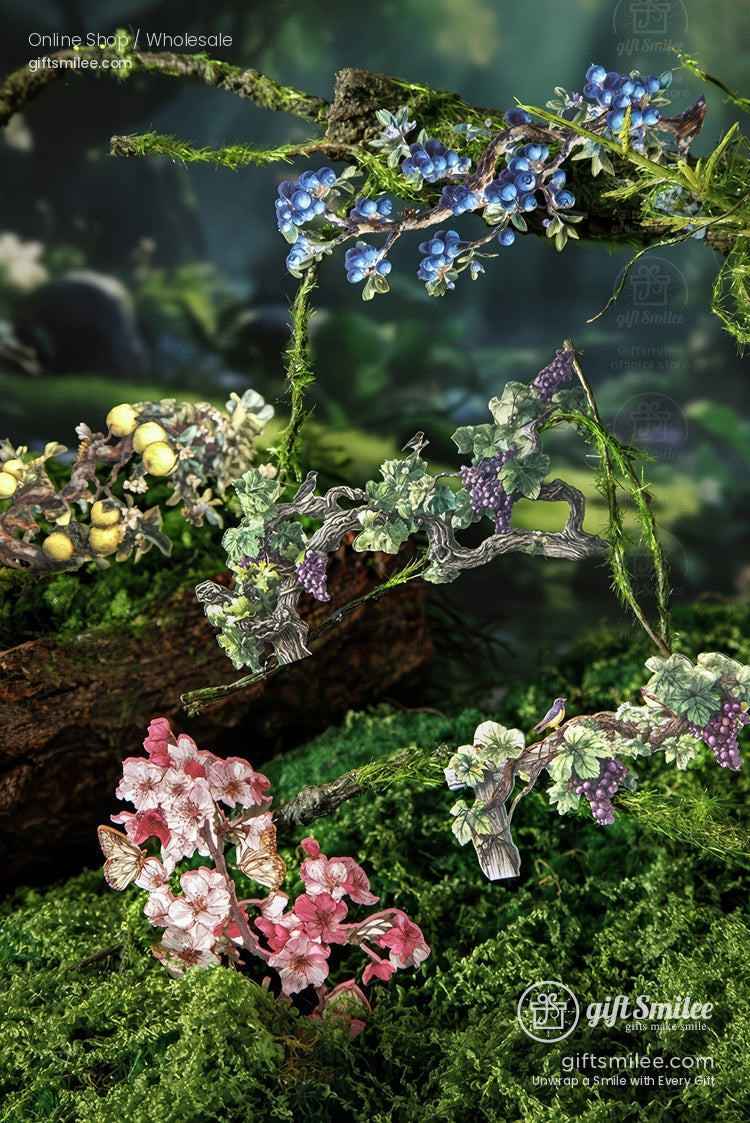 Vintage Four-Season Branch Die-Cut Decorative Stickers | KS-SA-4286