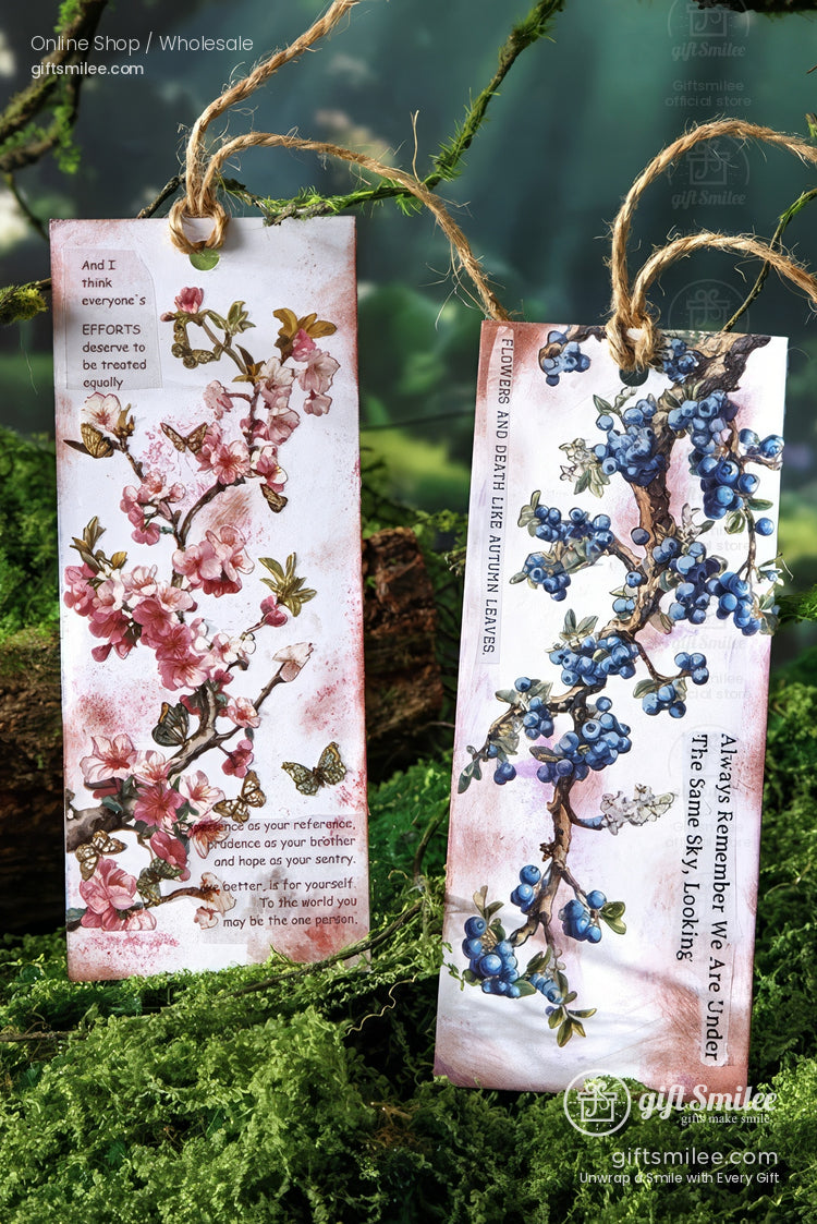 Vintage Four-Season Branch Die-Cut Decorative Stickers | KS-SA-4286