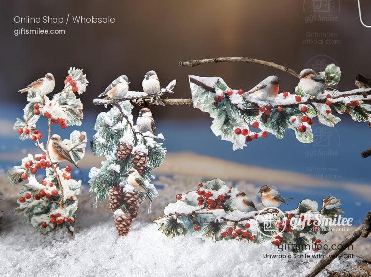 Vintage Four-Season Branch Die-Cut Decorative Stickers | KS-SA-4286