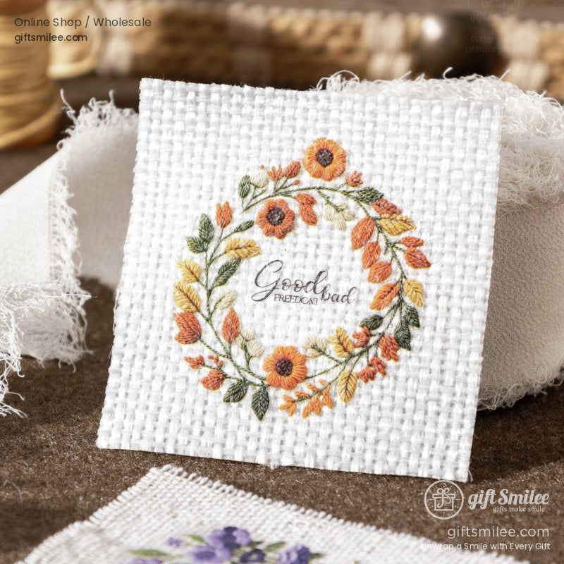 Embroidery-Effect Floral Rub-On Assorted Set Rub-On Transfer Stickers | KS-SA-4308