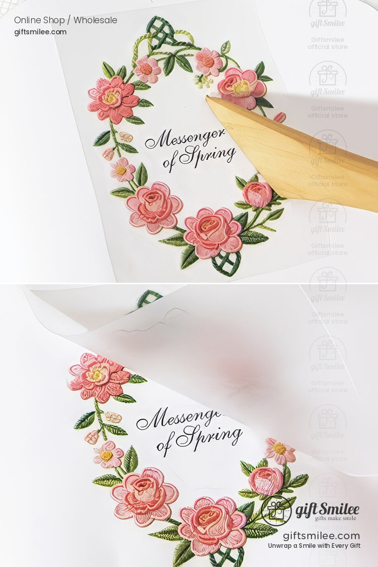 Embroidery-Effect Floral Rub-On Assorted Set Rub-On Transfer Stickers | KS-SA-4308