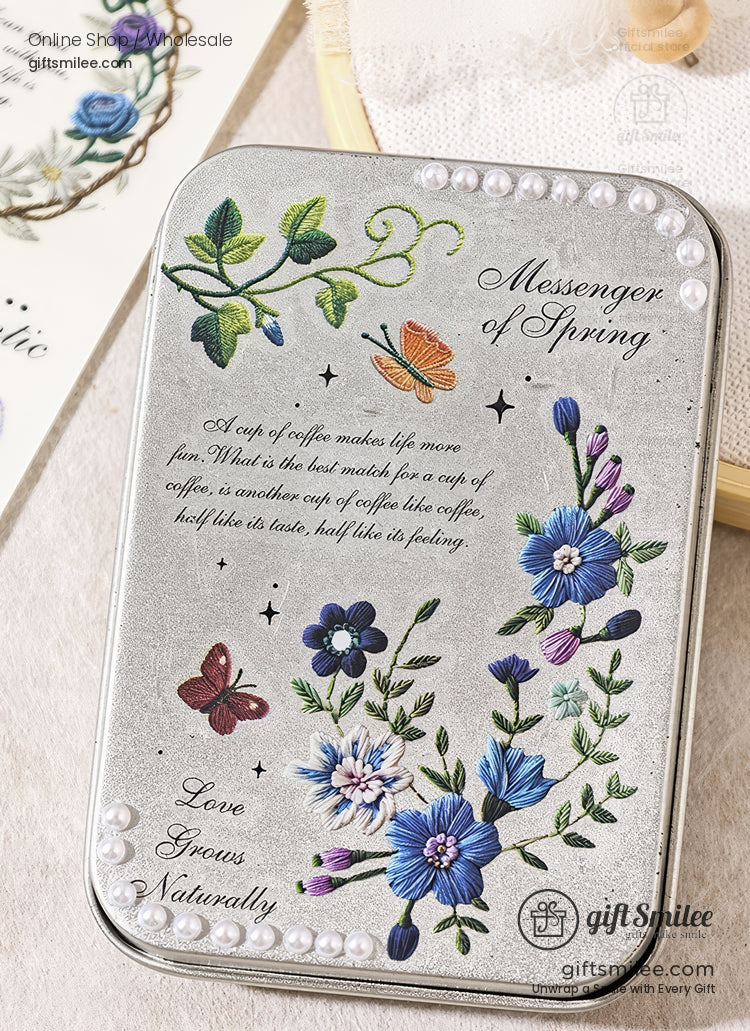 Embroidery-Effect Floral Rub-On Assorted Set Rub-On Transfer Stickers | KS-SA-4308