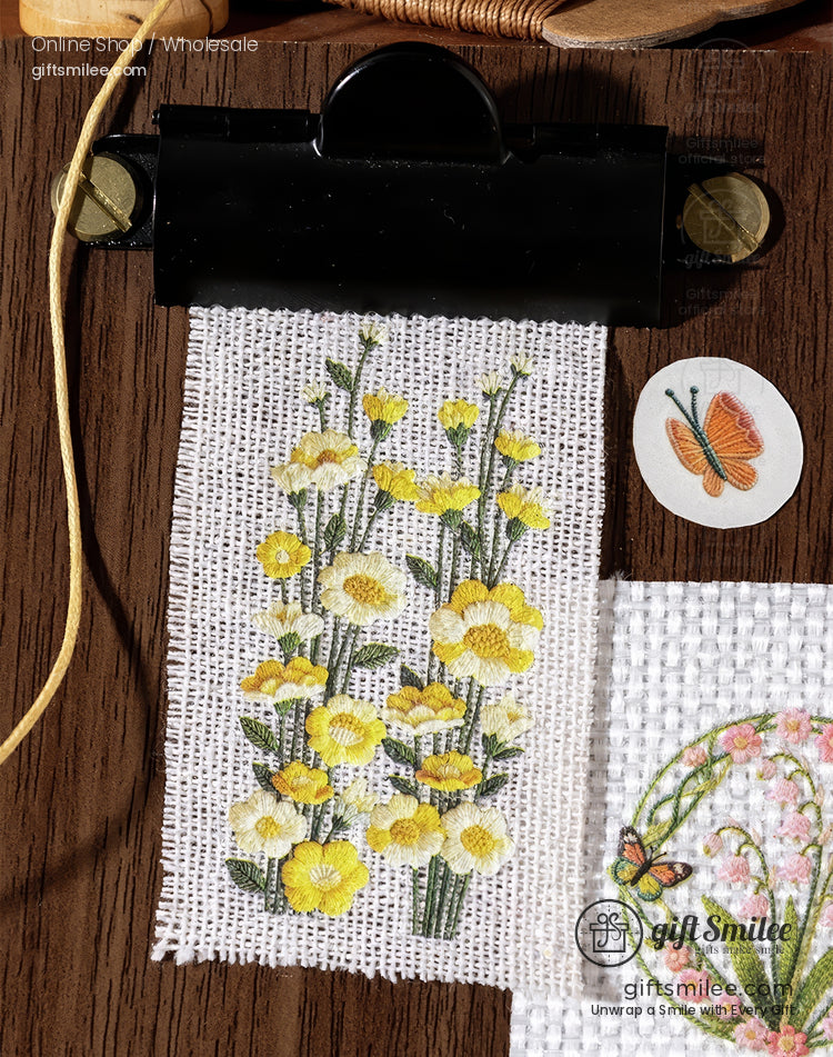 Embroidery-Effect Floral Rub-On Assorted Set Rub-On Transfer Stickers | KS-SA-4308