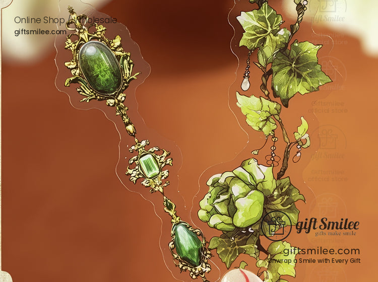 Matte Pet Die-Cut Floral Beaded Accents Decorative Stickers | KS-SA-4311