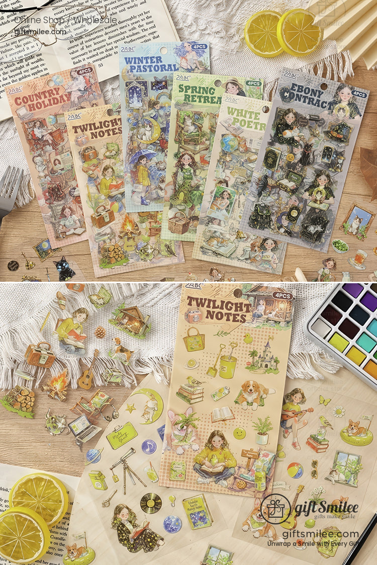 6 Theme Packs Waterproof Ink Decorative Planner Stickers | KS-SA-4313