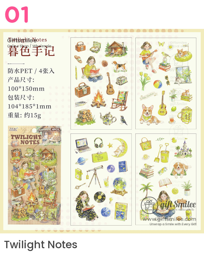 6 Theme Packs Waterproof Ink Decorative Planner Stickers | KS-SA-4313
