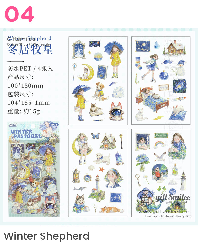 6 Theme Packs Waterproof Ink Decorative Planner Stickers | KS-SA-4313