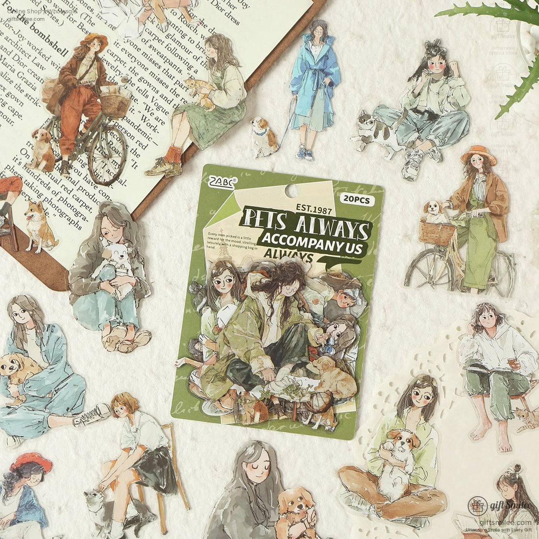 Waterproof Matte Vinyl 20-Piece Die-Cut Decorative Sticker Pack | KS-SA-4314