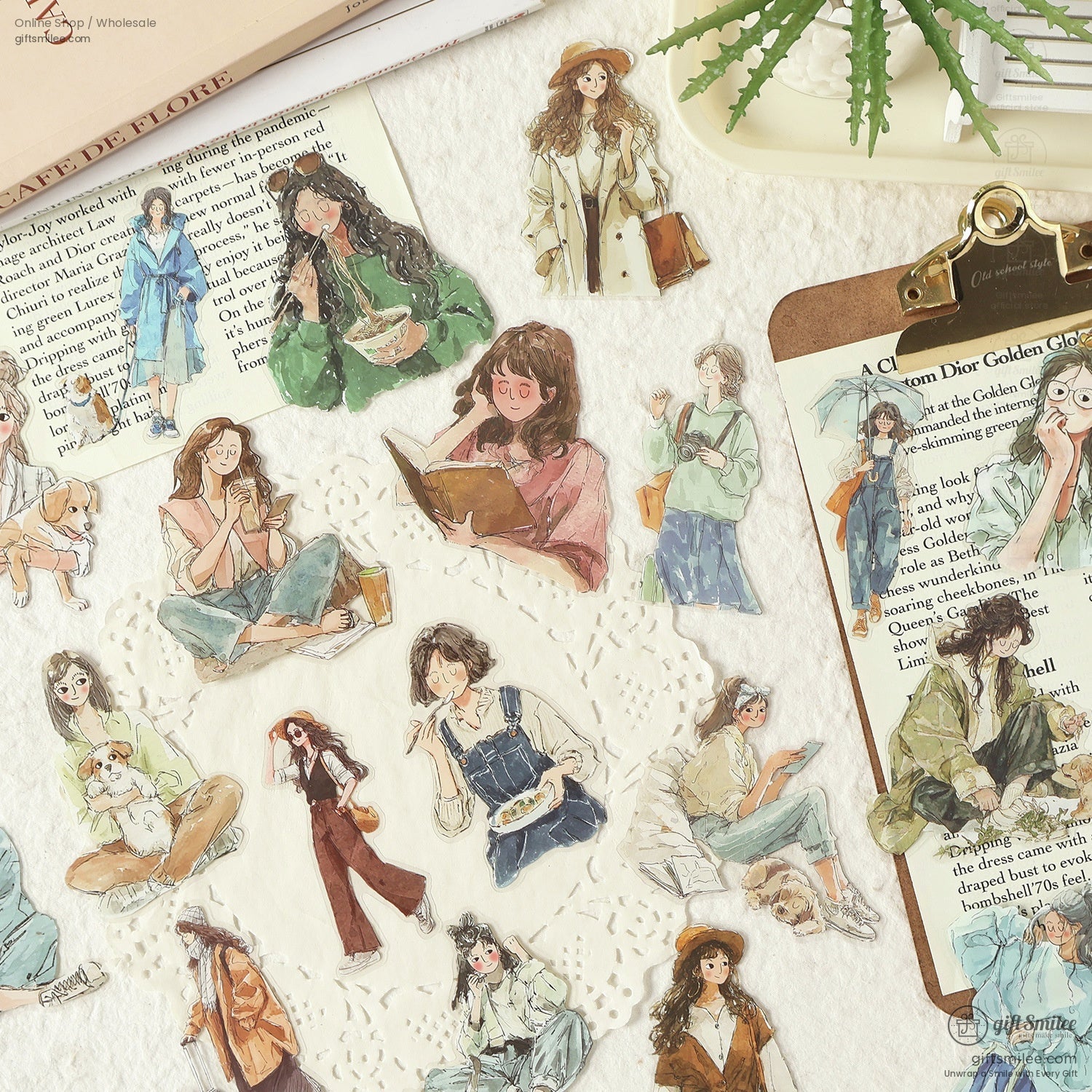 Waterproof Matte Vinyl 20-Piece Die-Cut Decorative Sticker Pack | KS-SA-4314