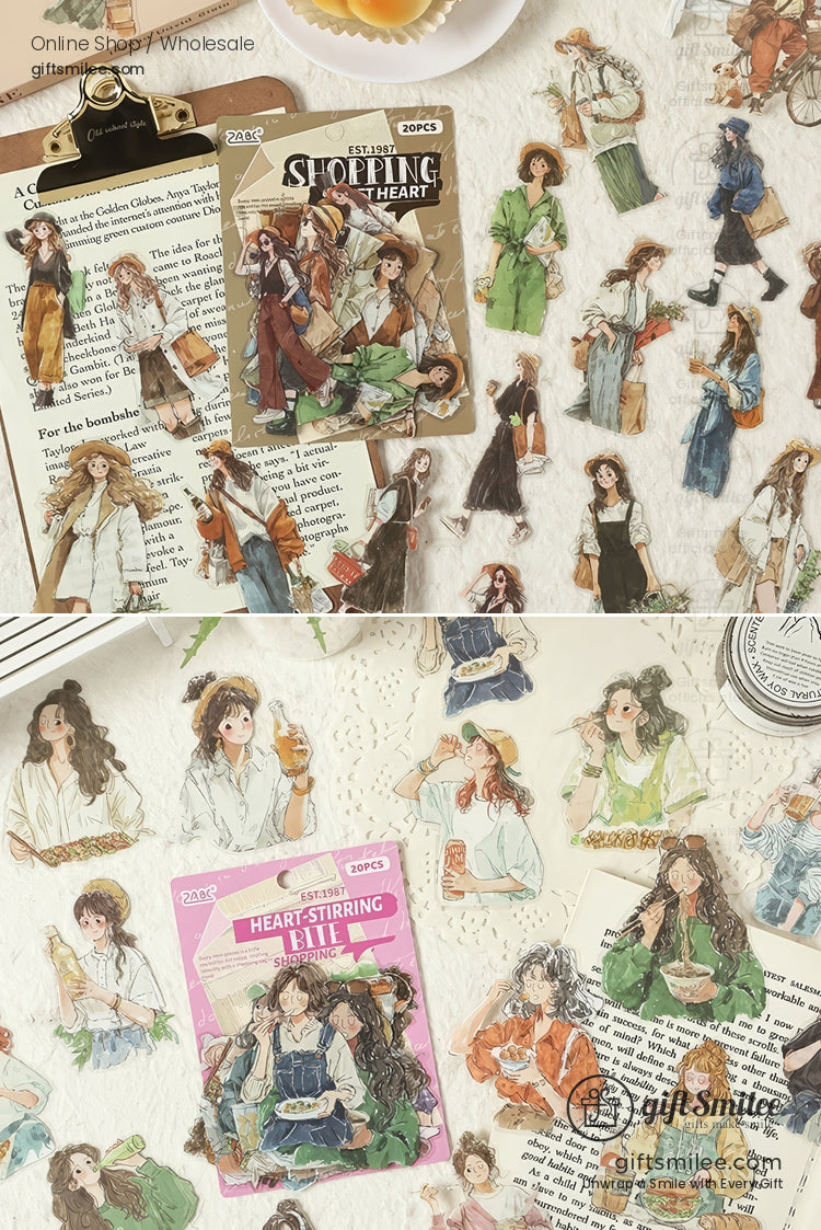 Waterproof Matte Vinyl 20-Piece Die-Cut Decorative Sticker Pack | KS-SA-4314