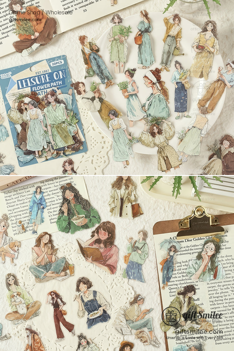 Waterproof Matte Vinyl 20-Piece Die-Cut Decorative Sticker Pack | KS-SA-4314