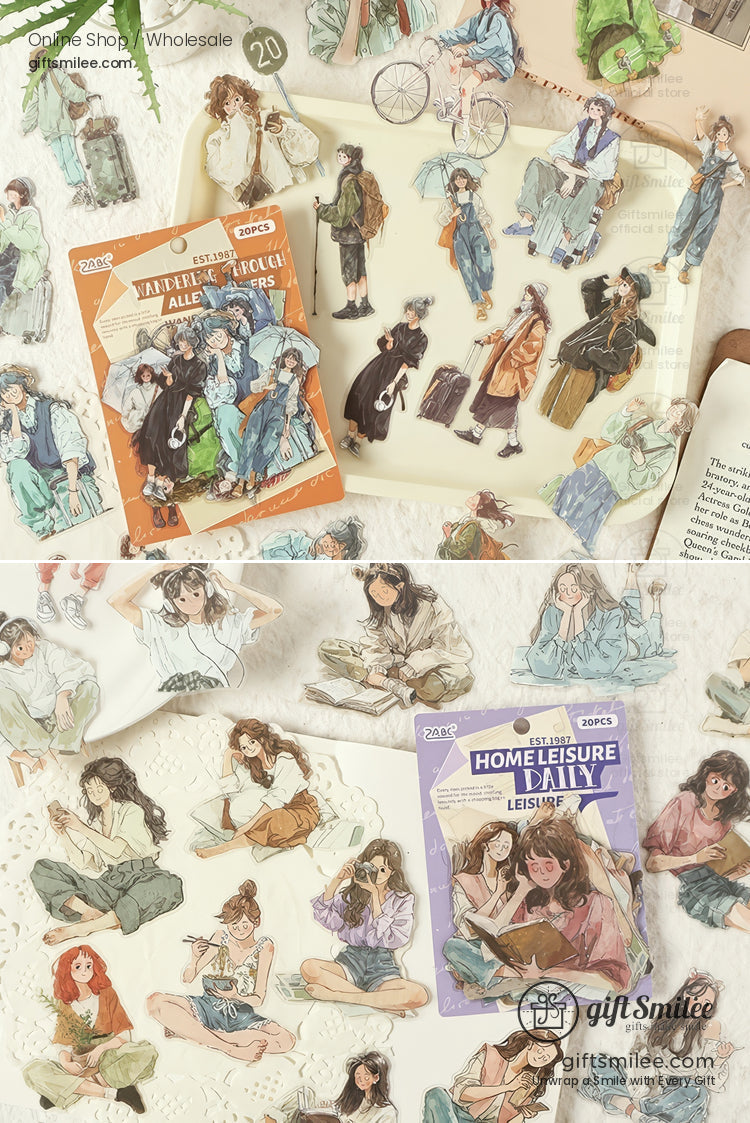 Waterproof Matte Vinyl 20-Piece Die-Cut Decorative Sticker Pack | KS-SA-4314