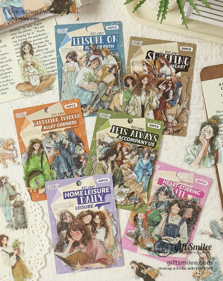 Waterproof Matte Vinyl 20-Piece Die-Cut Decorative Sticker Pack | KS-SA-4314