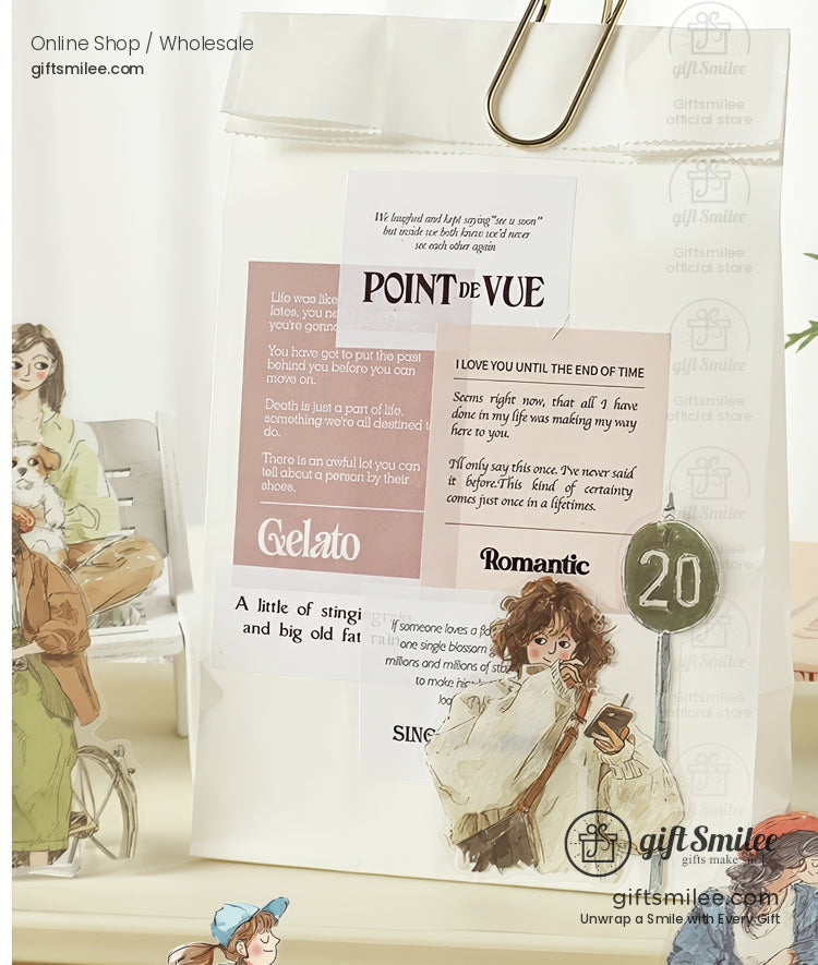 Waterproof Matte Vinyl 20-Piece Die-Cut Decorative Sticker Pack | KS-SA-4314