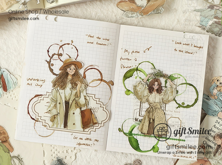 Waterproof Matte Vinyl 20-Piece Die-Cut Decorative Sticker Pack | KS-SA-4314