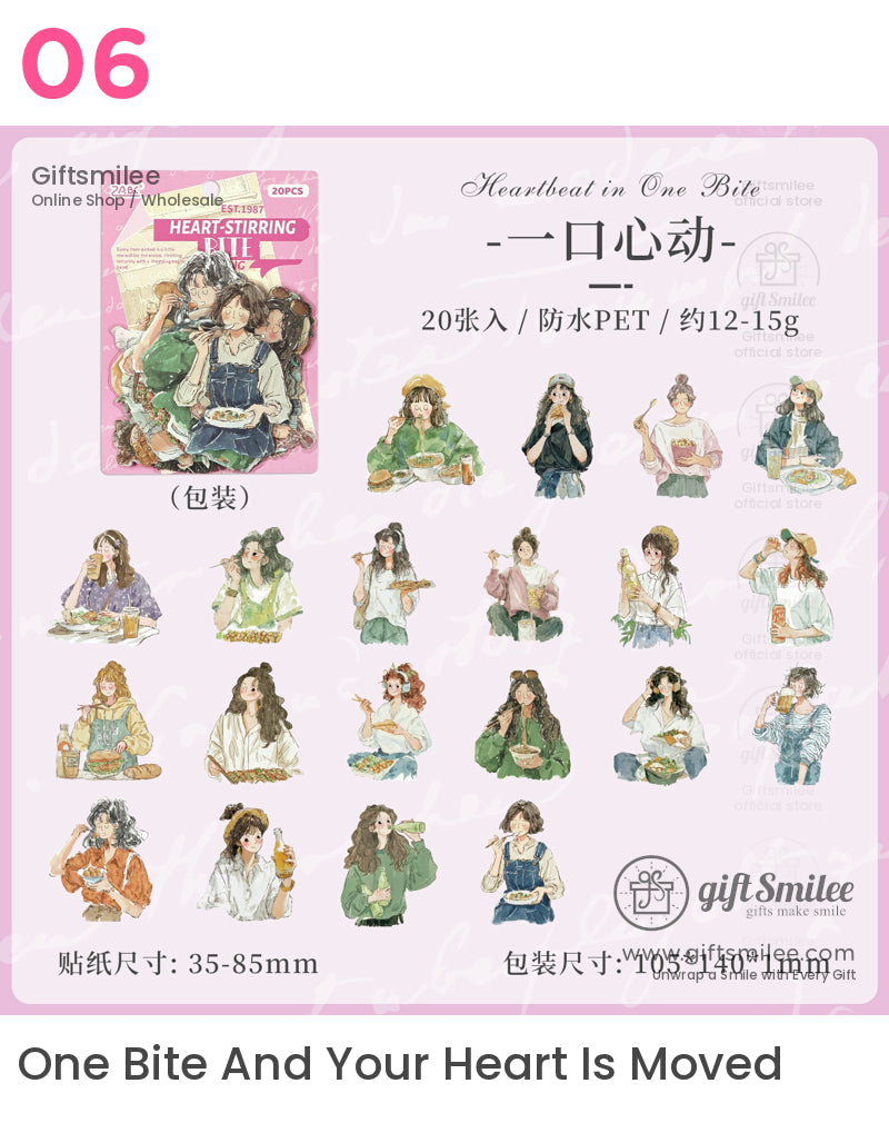 Waterproof Matte Vinyl 20-Piece Die-Cut Decorative Sticker Pack | KS-SA-4314