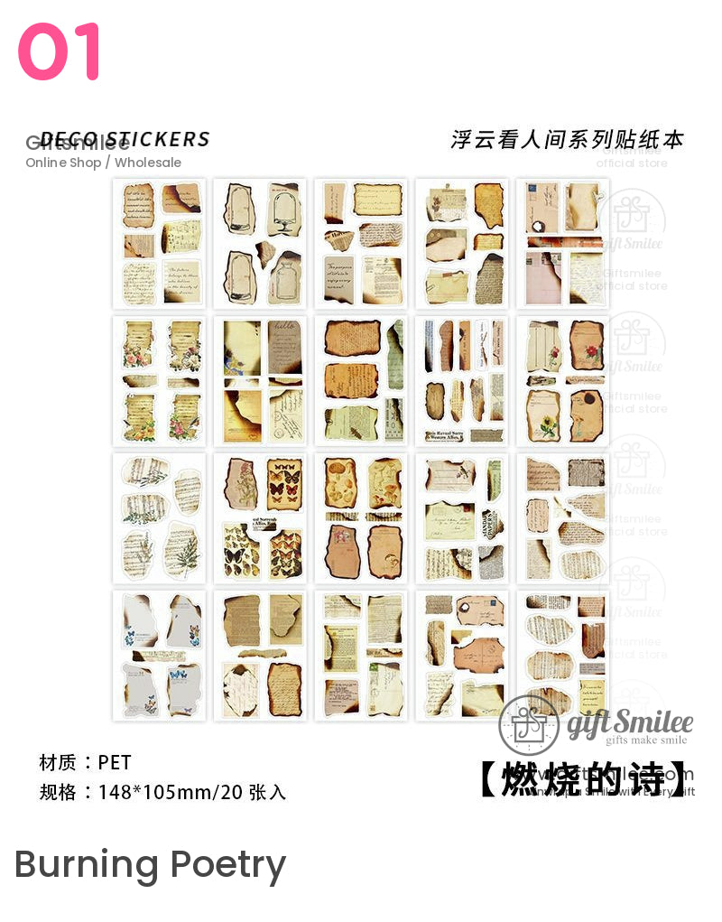 Translucent Vintage Botanicals Sticker Book | KS-SA-4318