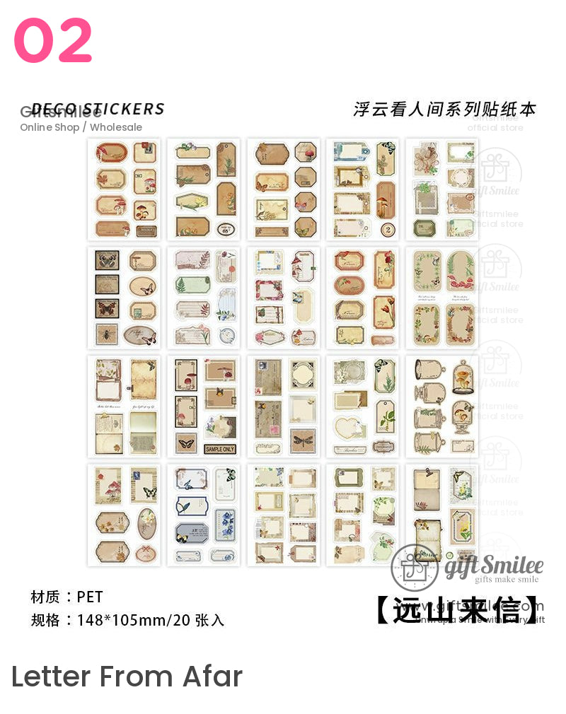 Translucent Vintage Botanicals Sticker Book | KS-SA-4318