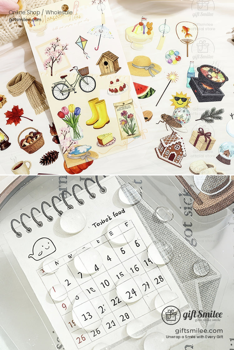 Matte Pet Die-Cut Decorative Sticker Set | KS-SA-4319