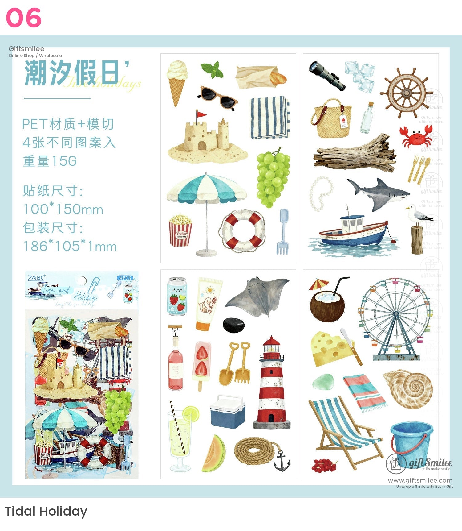 Matte Pet Die-Cut Decorative Sticker Set | KS-SA-4319