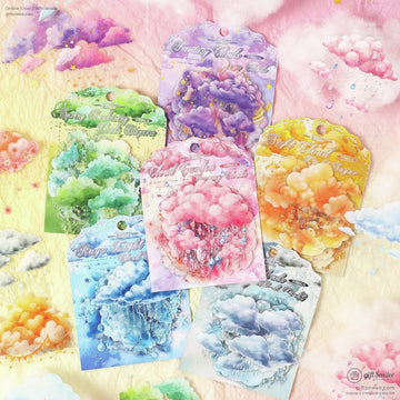 Die‑Cut 200‑Piece Pastel Cloud Set Sticker Pack | KS-SA-4320