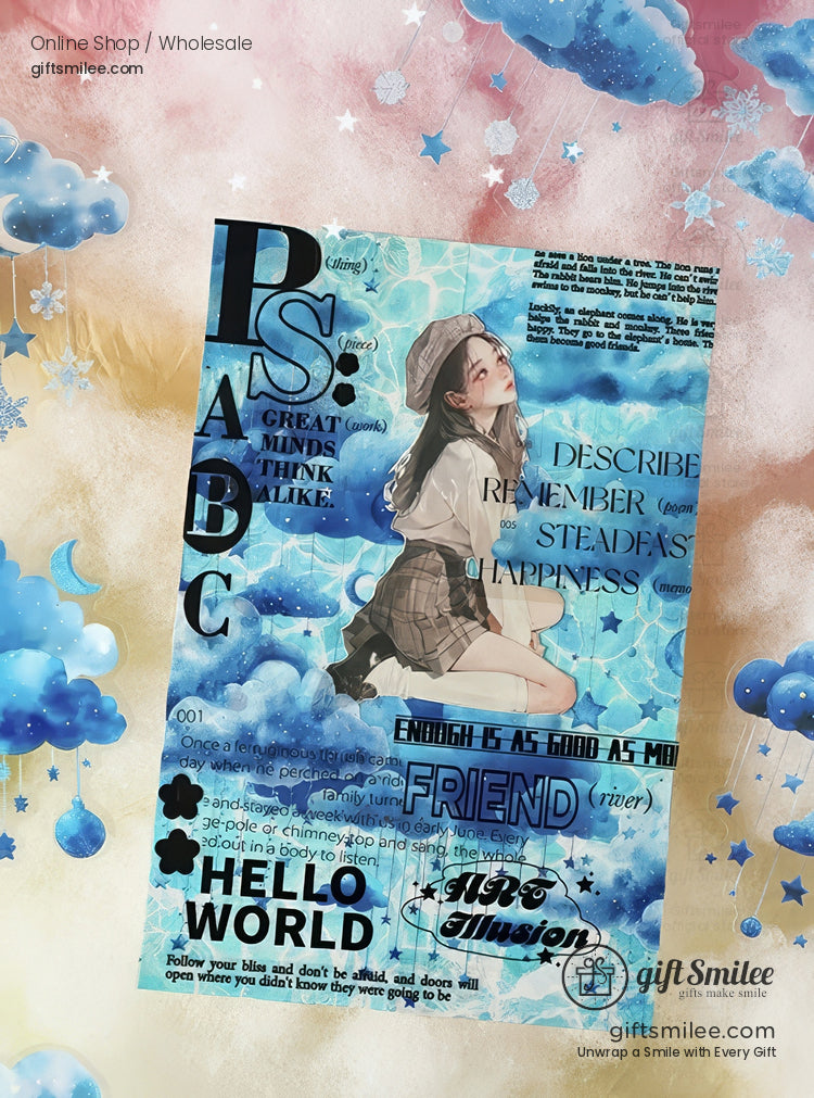 Die‑Cut 200‑Piece Pastel Cloud Set Sticker Pack | KS-SA-4320