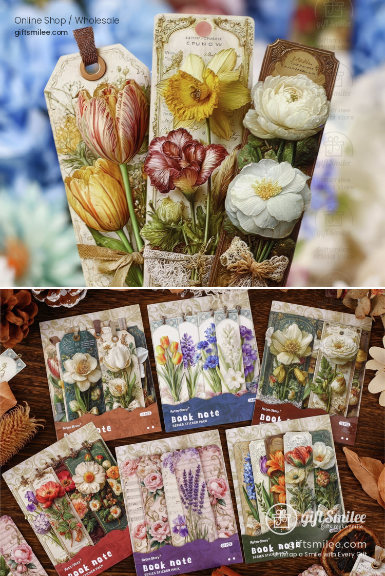 Vintage Botanical 3D Embossed Sticker Pack | KS-SA-4321
