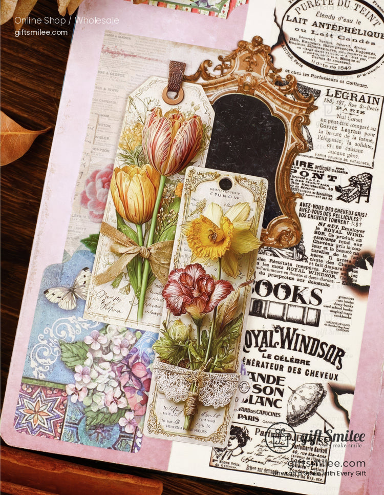 Vintage Botanical 3D Embossed Sticker Pack | KS-SA-4321