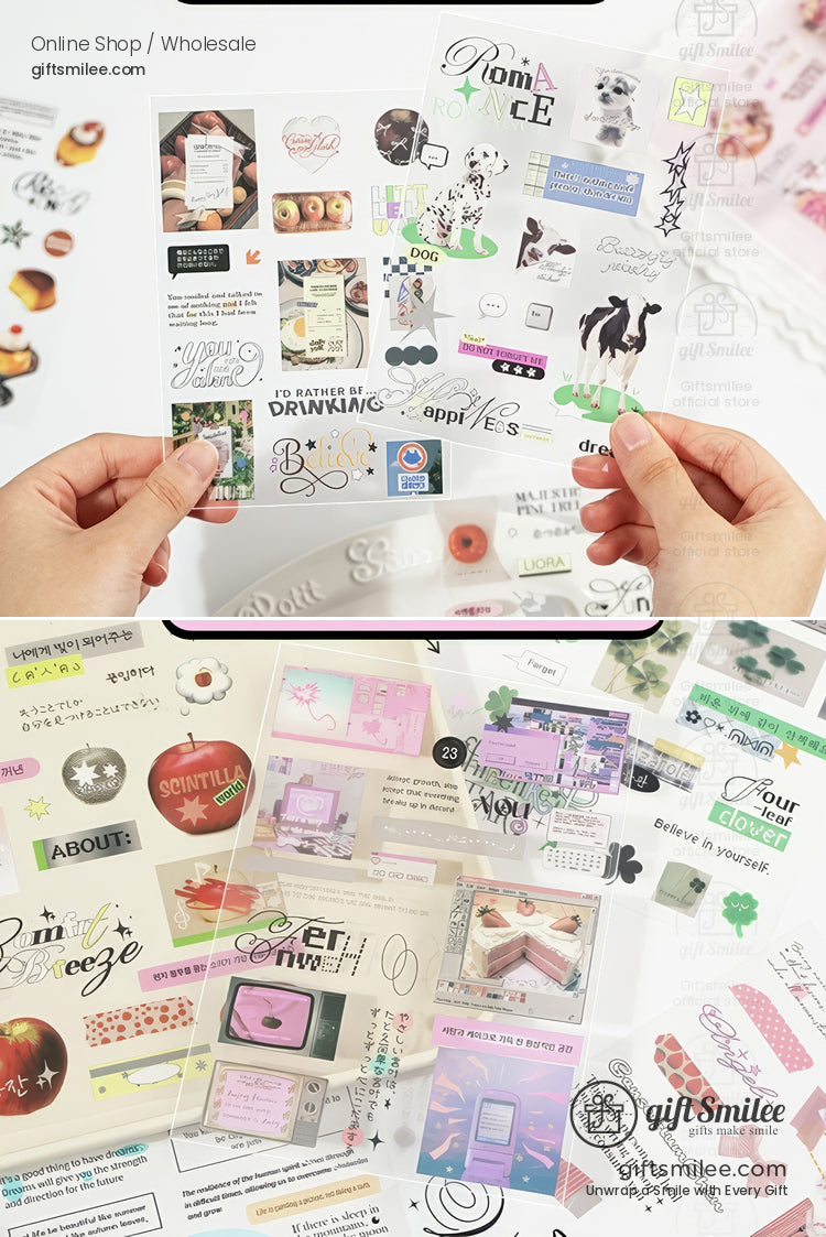 Die-Cut Pastel Holographic Sticker Book | KS-SA-4323