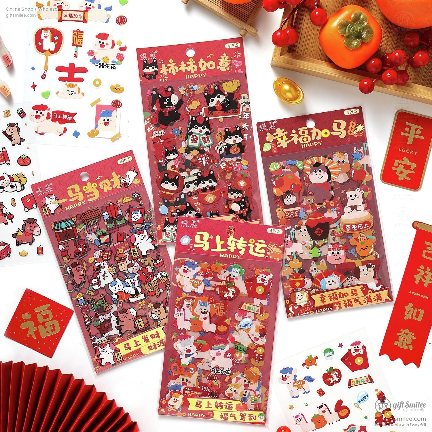 Matte Pvc New Year Foil Accents Assorted Sticker Set | KS-SA-4325